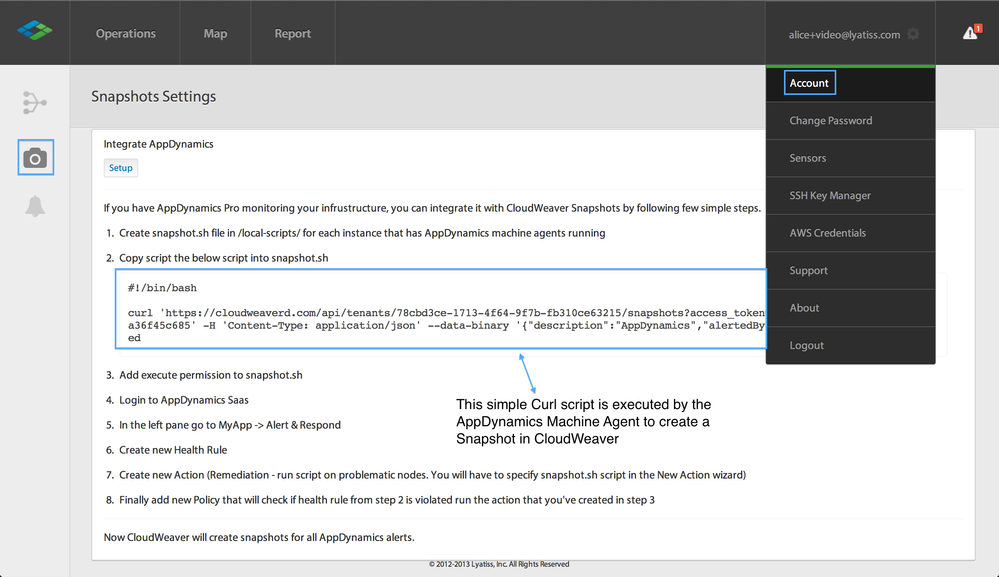 CloudWeaver Script for Snapshots