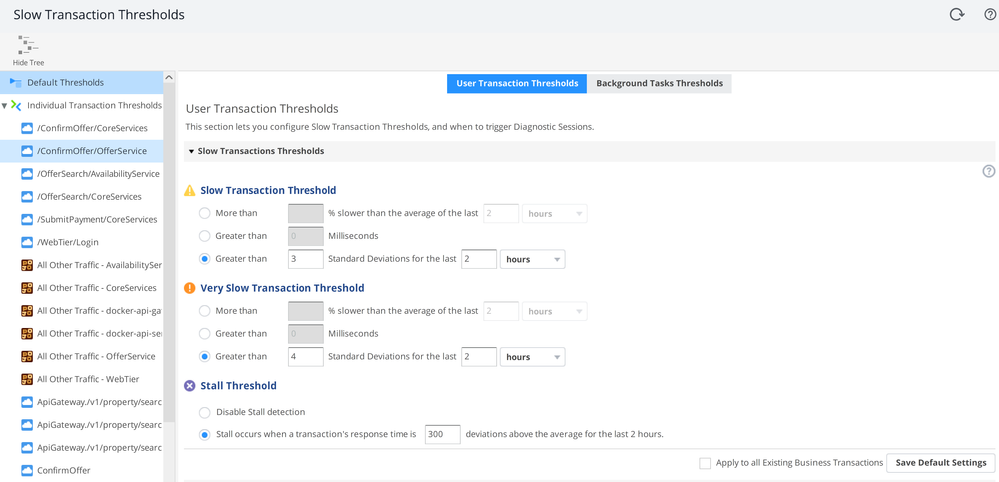 Slow Transaction Threshold