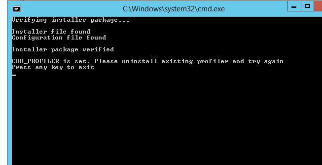 Solved COR PrOFILER is set. Please uninstall existing pro