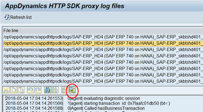Click the Save button on the “AppDynamics HTTP SDK log files” screen to download selected logs