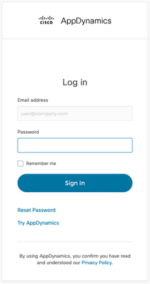 Figure 2, AppDynamics password page
